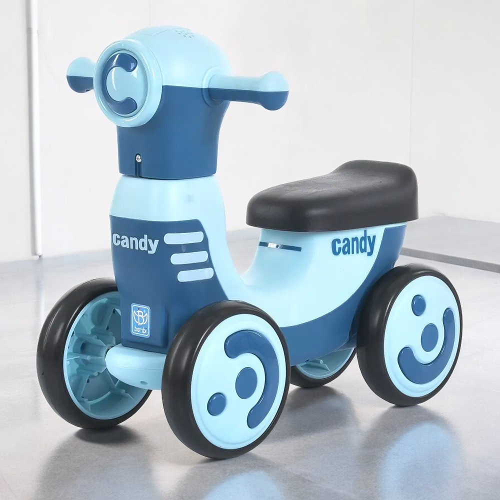 Каталка-толокар Міньйон (музика, світло, TF) Bambi M 5855E-12 Блакитний | Біговіл для найменших