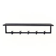 Настінна вішалка для одягу з полицею (чорна), фото 2