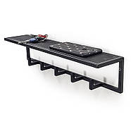 Настінна вішалка для одягу з полицею (чорна), фото 3