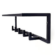 Настінна вішалка для одягу з полицею (чорна), фото 5