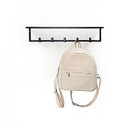 Настінна вішалка для одягу з полицею (чорна), фото 6