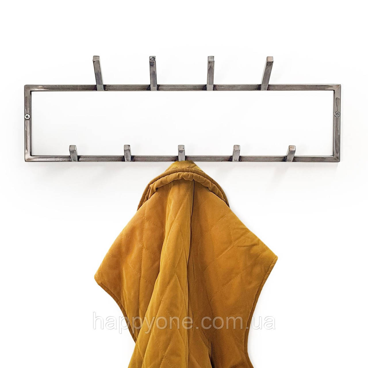 Металева 2-х рівнева настінна вішалка для одягу (метал), фото 1