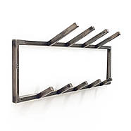 Металева 2-х рівнева настінна вішалка для одягу (метал), фото 2