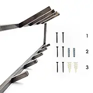 Металева 2-х рівнева настінна вішалка для одягу (метал), фото 8