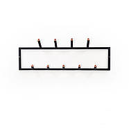 Металева 2-х рівнева настінна вішалка для одягу (чорна), фото 3