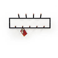 Металева 2-х рівнева настінна вішалка для одягу (чорна), фото 5