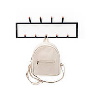 Металева 2-х рівнева настінна вішалка для одягу (чорна), фото 8