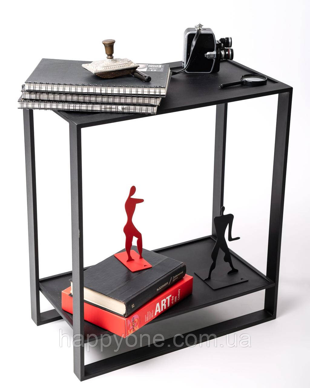 Металевий консольний столик (чорний), фото 1