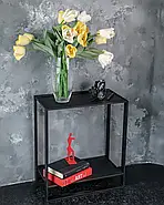 Металевий консольний столик (чорний), фото 3