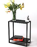Металевий консольний столик (чорний), фото 6