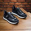 Чоловічі шкіряні кросівки (натуральна шкіра) чорні демісезонні, для чоловіків на весну осінь, розмір 40 41 42 43 44 45, фото 2