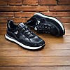 Чоловічі шкіряні кросівки (натуральна шкіра) чорні демісезонні, для чоловіків на весну осінь, розмір 40 41 42 43 44 45, фото 3