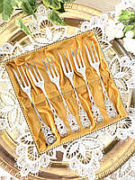 Набір посріблених десертних виделок з трояндочкою на ручці, срібло 100, Німеччина, Antiko 100