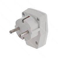 Вилка кутова з вимикачем, біла