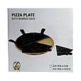 Тарілка для піци 28 (см) керамічна на бамбуковій підставці секційна Lugi, фото 10