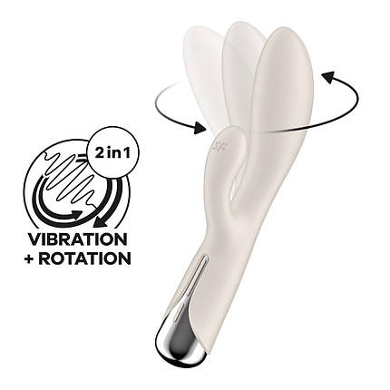 Вібратор-кролик Satisfyer Spinning Rabbit 1 Beige, фото 1