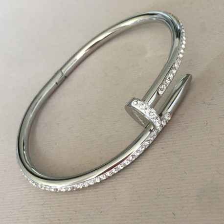 Браслет Гвозд під бренд Картьє біла позолота під срібло, фото 1