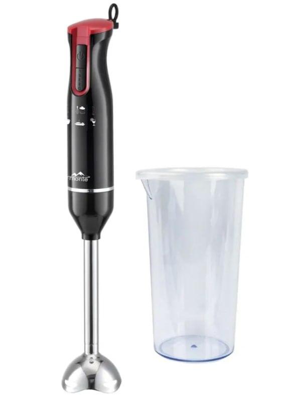 Заглибний кухонний блендер Monte 1906-MT для подрібнення чорний із червоним 700 Вт, фото 1