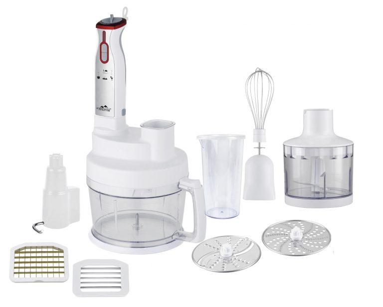 Блендер заглибний Monte MTW-1912 набір міксер подрібнювач блендер білий 1000 Вт, фото 1