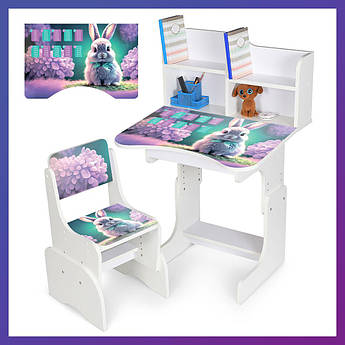 Дитяча парта зі стільчиком із регулюванням висоти та підставкою для книг Таблиця множення N 2071-1