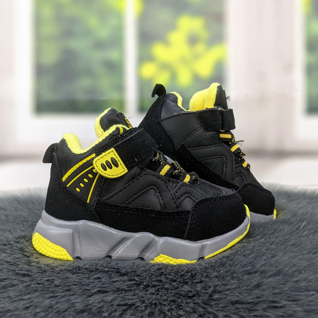 Черевики дитячі демісезонні для хлопчика чорні з жовтим С.Луч 1764_4