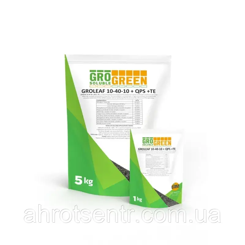 Добриво GroGreen Гроліф NPK 10-40-10 + TE + QPS45 5 кг Lima Бельгія