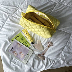 Косметичка стьобана 24*13*13 см (жовтий)