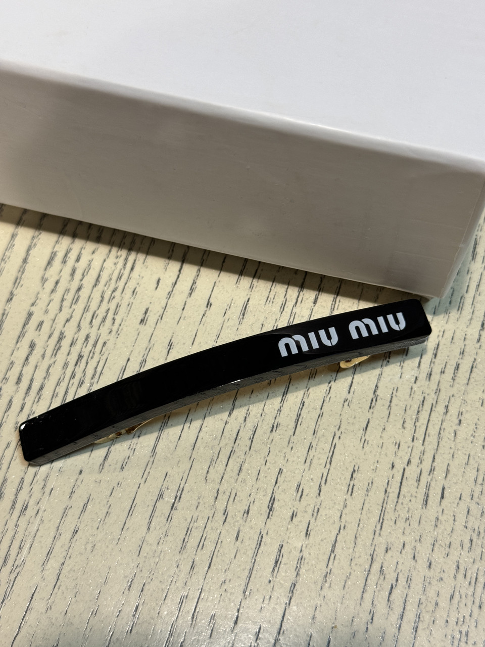 Шпилька для волосся тонка чорна MIU MIU, фото 1