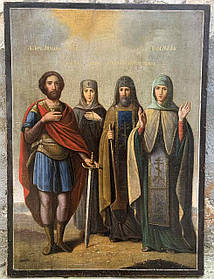 Ікона Андрей Стратилат, Домініка, Марк и Марія,кінець 19 століття