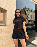 📌 Літній костюм із шортами, трикотаж | Футболка + шорти двонитка на літо у спортивному стилі | Норма та батал, фото 8