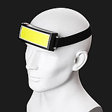 Налобний ліхтар BL F007 COB+USB charge | Ліхтарик на голову акумуляторний LED ліхтарик на лоб, фото 6