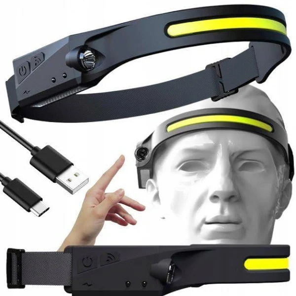 Яскравий та компактний налобний ліхтарик Supretto G28 із сенсором та датчиком руху, фото 1