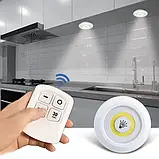 Світлодіодний сенсорний підсвічувальний нічник із пультом LED light / Набір бездротових ламп 3 шт., фото 3