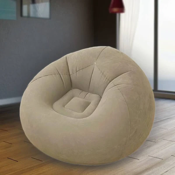 Надувне крісло 110х110х85см, до 100кг, KR-1 / Крісло велюрове груша / Водонепроникне крісло для дому, фото 1