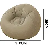 Надувне крісло 110х110х85см, до 100кг, KR-1 / Крісло велюрове груша / Водонепроникне крісло для дому, фото 6