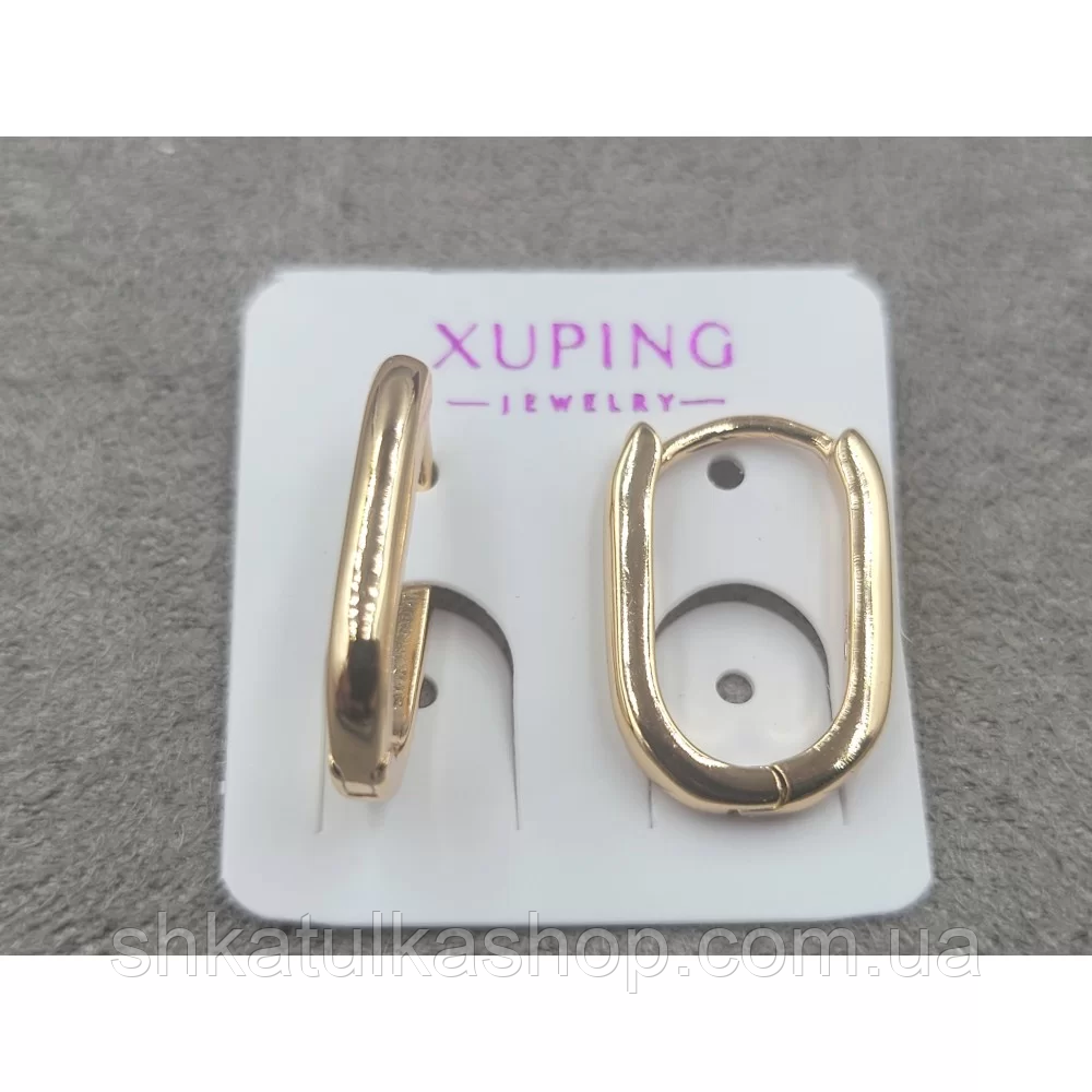 Сережки Xuping 2*16мм, 18к, фото 1