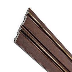 Декоративні 3Д настінні рейки PS Дерево Венге Шоколад 2900х120х12мм під темні дошки планки для стін панелі