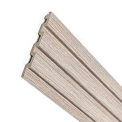 Декоративні 3Д настінні рейки PS Вільха Бежеве дерево 2900х120х12мм під дошки планки декор стін панелі