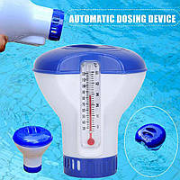 Плавальний дозатор поплавців для хлору. Автоматичний дозатор хлору для пігулок. З термометром
