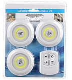 Набір сенсорних нічників з пультом LED light Набір бездротових ламп 3 шт., фото 5