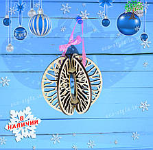 Ялинкова іграшка, дерев'яна мандаринка, новорічні іграшки і прикраси