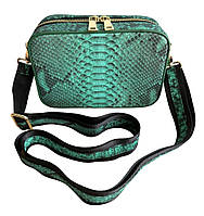 Сумка кросбоді жіноча зі шкіри пітона зелена бірюзова Ekzotic leather (snc04)