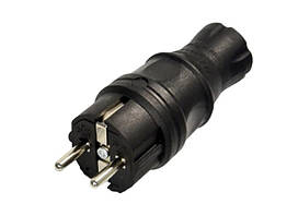 Вилка з/з, 16А, каучук, пряма, Mutlusan (62-55-12), Mutlusan, Арт.36819