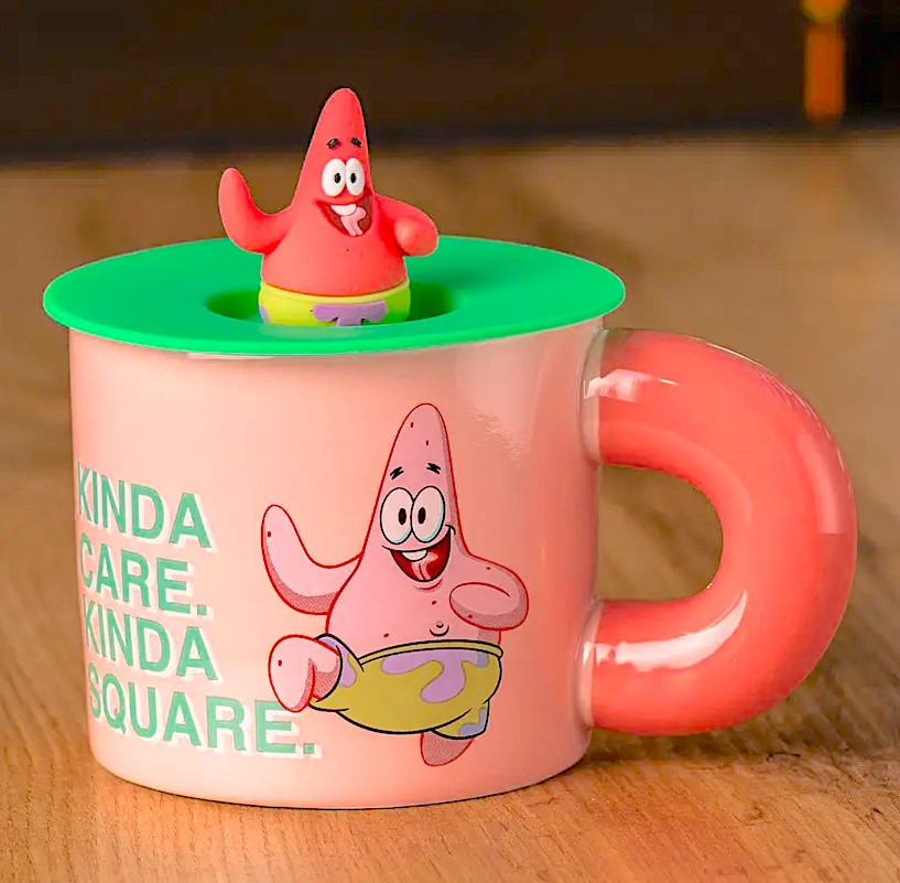 Чашка з кришкою керамічна Патрік Стар 400 мл Patrick Star, фото 1