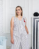 Костюм-двійка брючний Лєон білий смужка, фото 3