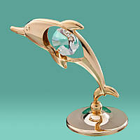 Позолочена фігурка з кристалами Swarovski "Дельфін"