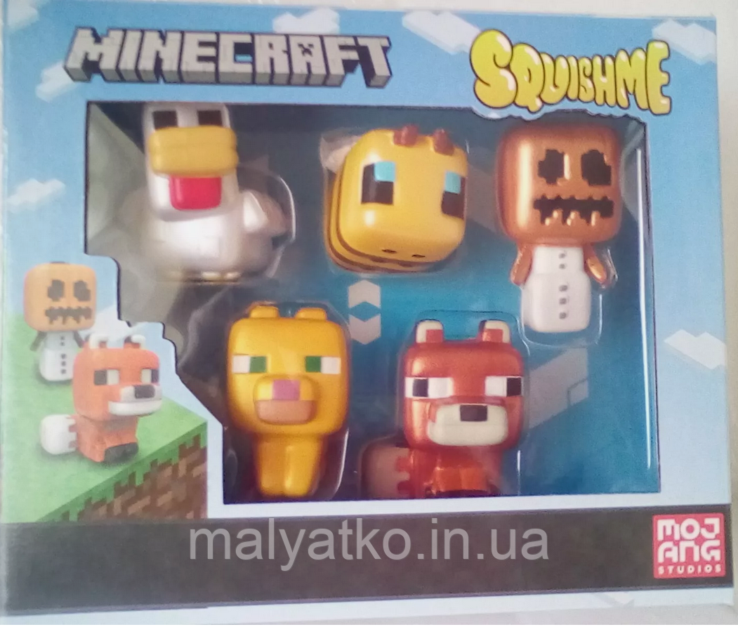 Набор сюрприз Майнкрафт Сквіш Minecraft SquishMe 5шт