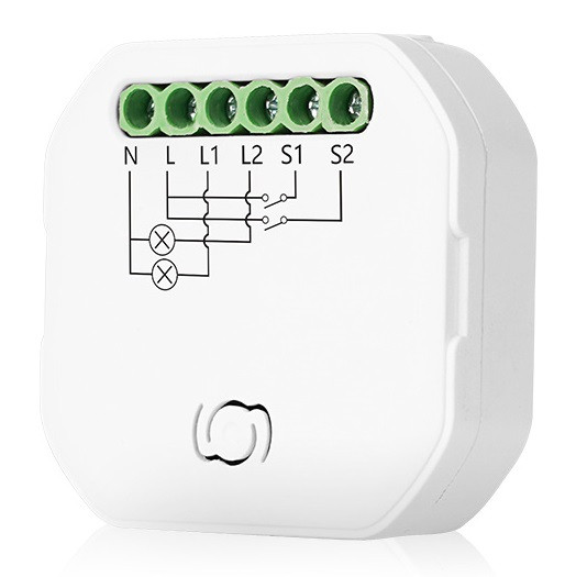 Розумне реле освітлення 1DAL | Двоканальний Wi-Fi + BLE вимикач smart (SW201N)