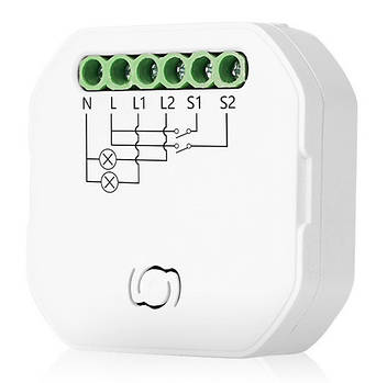 Розумне реле освітлення 1DAL | Двоканальний Wi-Fi + BLE вимикач smart (SW201N)
