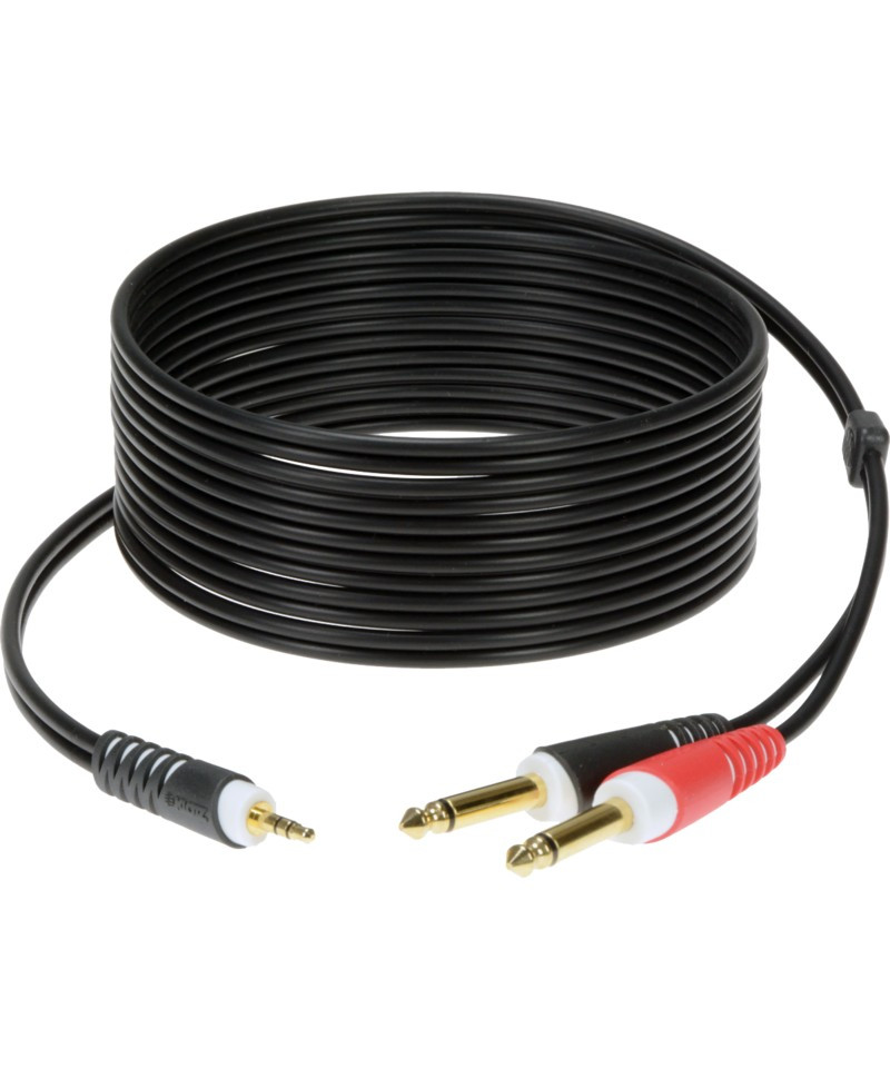 Інсертний кабель KLOTZ AY5 Y-CABLE STEREO MINI JACK - 2xJACK MONO BLACK 6 M